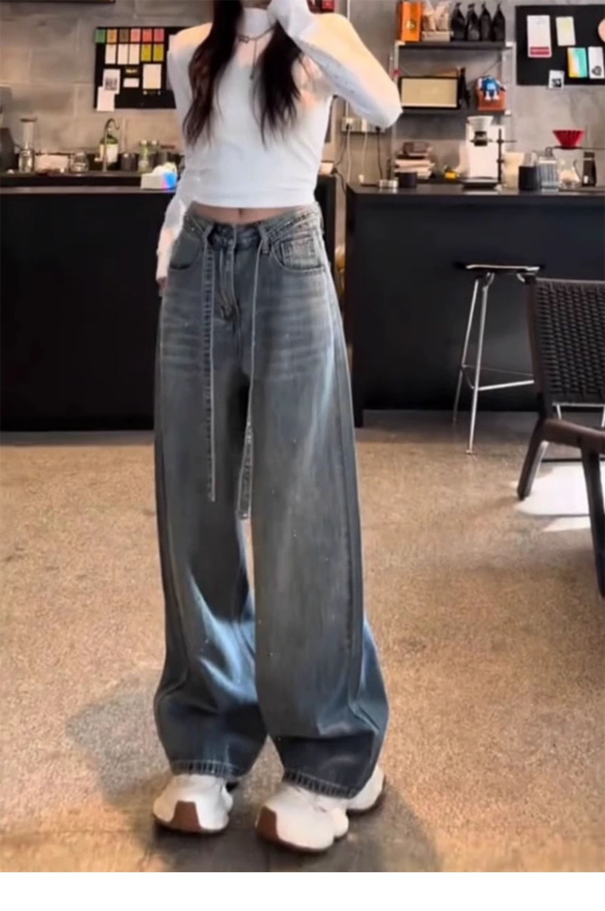 Jeans Hot Diamond con lacci di grandi dimensioni per donna 2025, nuovi pantaloni lunghi eleganti e dritti a gamba larga per ragazze grasse di grandi dimensioni_voghion.com