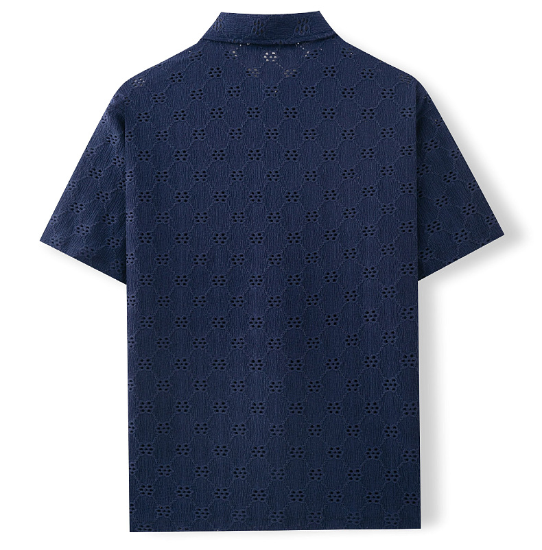 Herren Jacquard Hemd Mit Kurzem Arm Für Den Sommer_voghion.com