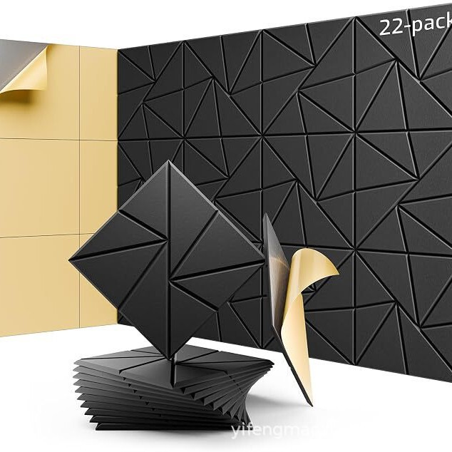 Cross-border felt grooved soundproof panels, polyester fiber sound-absorbing panels, soundproof felt wall stickers for bedroom, home, and KTV soundproofing