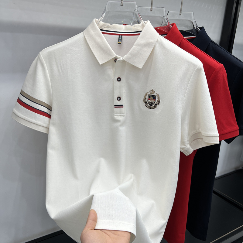 American Tommy Short-sleeved T-shirt Men's Summer New Cotton Lapel All-match Polo Shirt Young and Middle-aged Casual Top Batch American Tommy Short-sleeved T-shirt Men's Summer New Cotton Lapel All-match Polo Shirt Young and Middle-aged Casual Top Batch