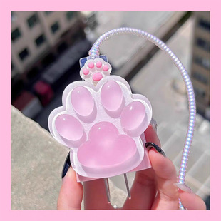 Square cat claw powder is suitable for apple 20w/18w charging head protective sleeve data line winding thread biting device to prevent breakage