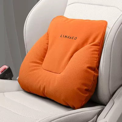 Headrest, 02 03 05 06 08 09 - lynk-co-car-logo-yacht-velvet-hermes-orange-lumbar-support-pillow-standard