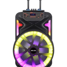 15寸户外音响带蓝牙可充灯光带1个无线话筒外贸出口批发蓝牙音响