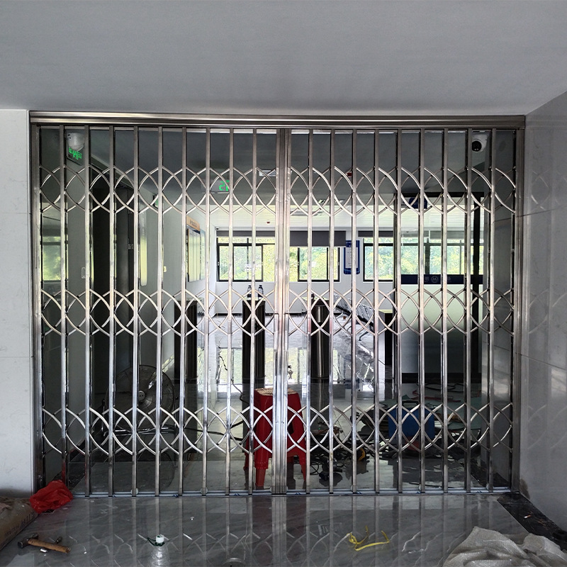 厂家定制不锈钢拉闸门阳台拉闸防盗窗推拉门伸缩门折叠门手动推门
