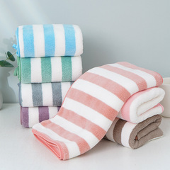Hemmed warp knitted coral velvet towel manufacturer wholesale soft and absorbent adult household face towel with embroidered logo