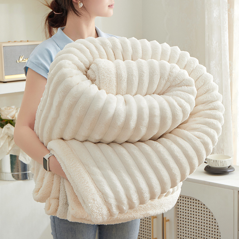 Comercio exterior amazonas gruesa manta de cordero de peluche cálida sofá de peluche siesta manta de peluche fría