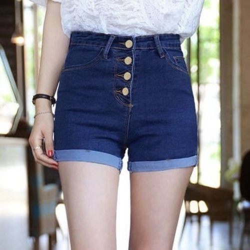 Women Summer High Waist Girls Short Pants Dem Jean