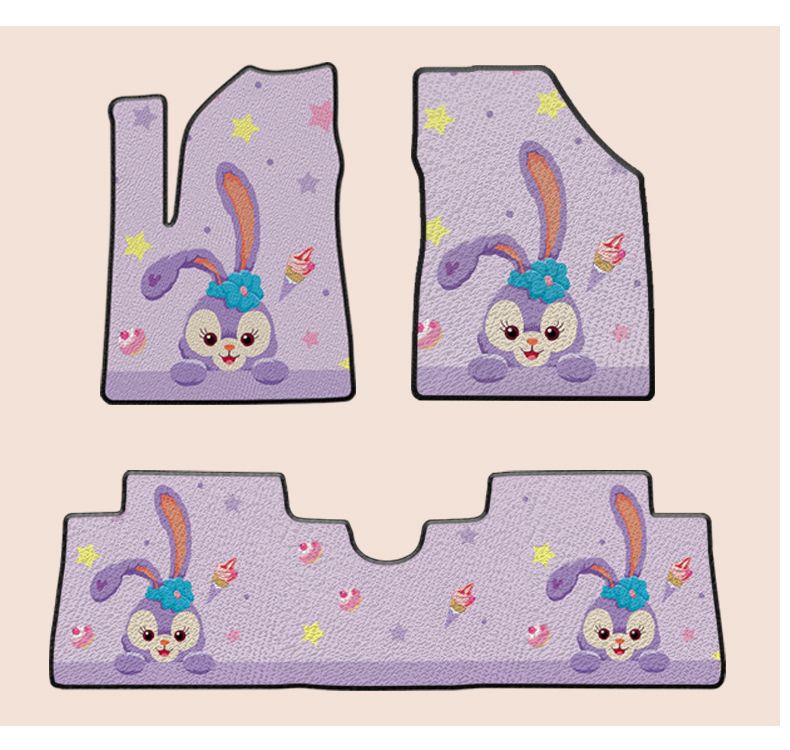 26 New Models Suitable for Great Wall Ora Good Cat Car Floor Mats, Snow White Coil Car Interior Cartoon Carpet Mats