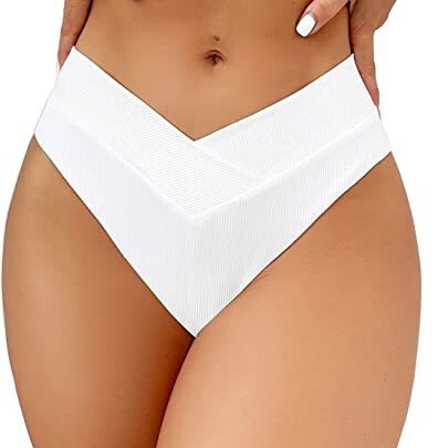 Cross-border Exclusive for Amazon AliExpress European and American Fashion Women's Pit-striped Split Swimsuit All-match Bikini Swim Trunks