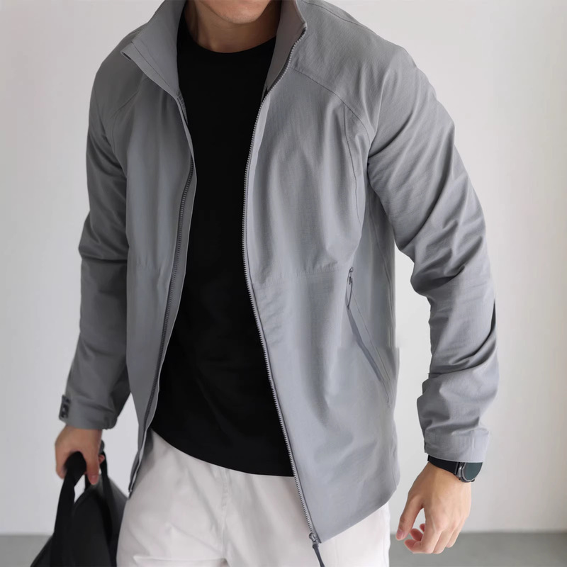 Pre-Sale Lightweight "Zero" Restraint-Free Laminated Stand-Collar Windproof and Water-Repellent Softshell Jacket for Men