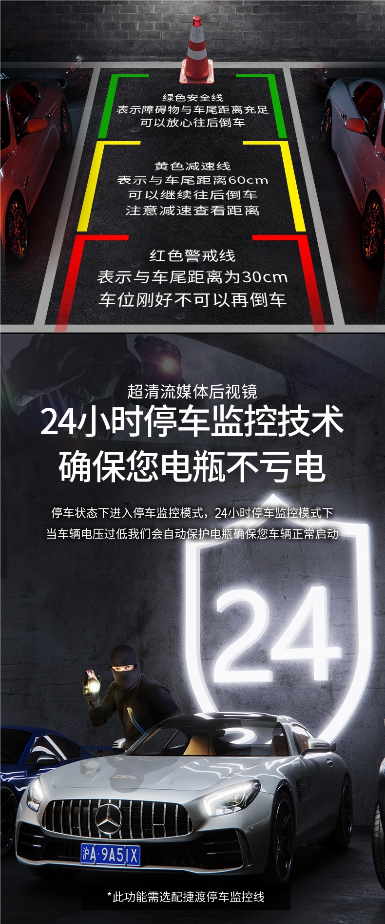 Jiedu Rearview Mirror Driving Recorder 2025 New Model Panoramic 360 Front and Rear Dual-Camera Ultra-High-Definition Reversing Intelligence