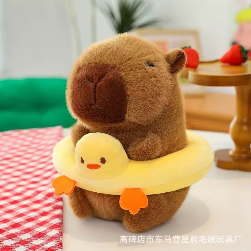 노란색 수영 카피바라
