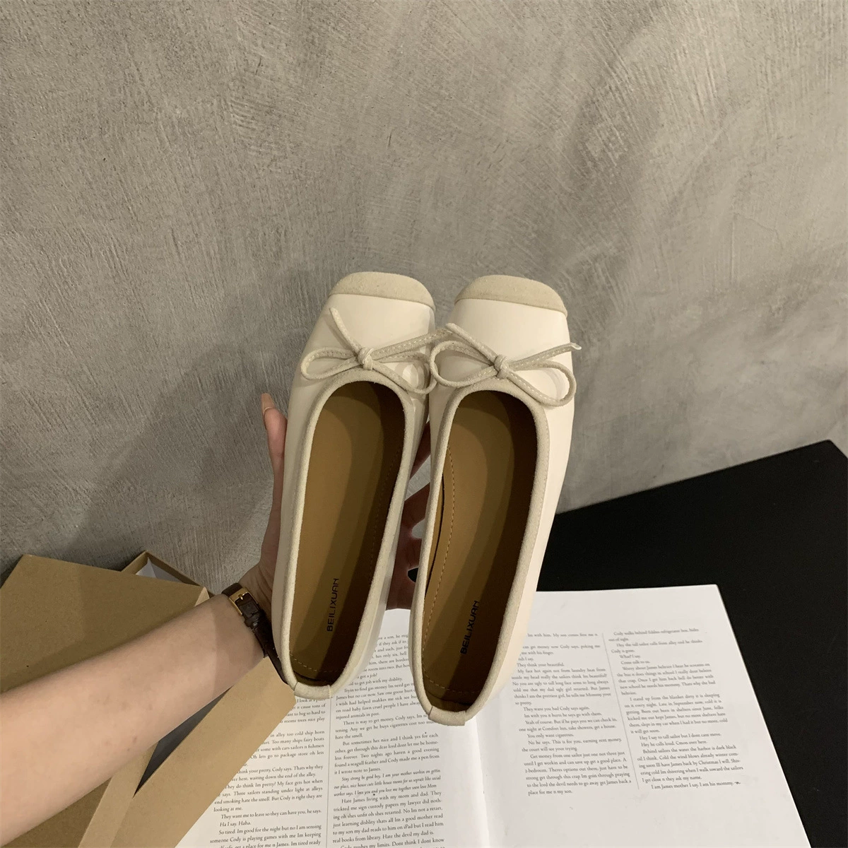 Балетки Dou Dou Shoes 2023 новый летний ретро нежный темперамент Феи Феи однотонные мягкие подсветки лёгкие одиночные туфли