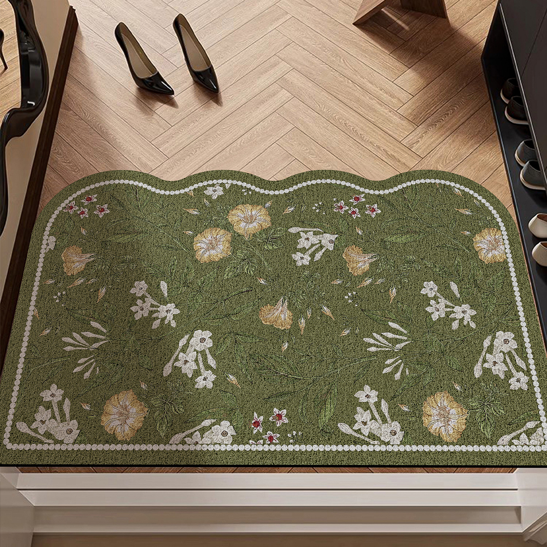 Alfombra de piso de puerta de entrada alfombra de pedal de puerta de entrada anillo de seda doméstico alfombra especial de puerta interior y exterior alfombra antideslizante