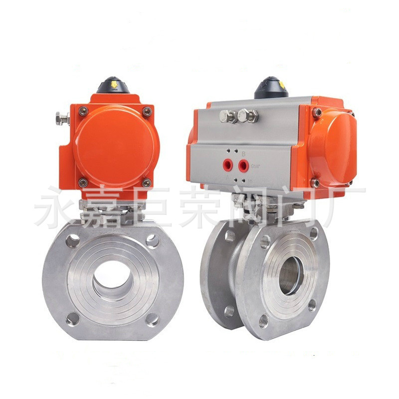 Q671F-16P不锈钢304/316L气动超薄球阀 气动对夹球阀