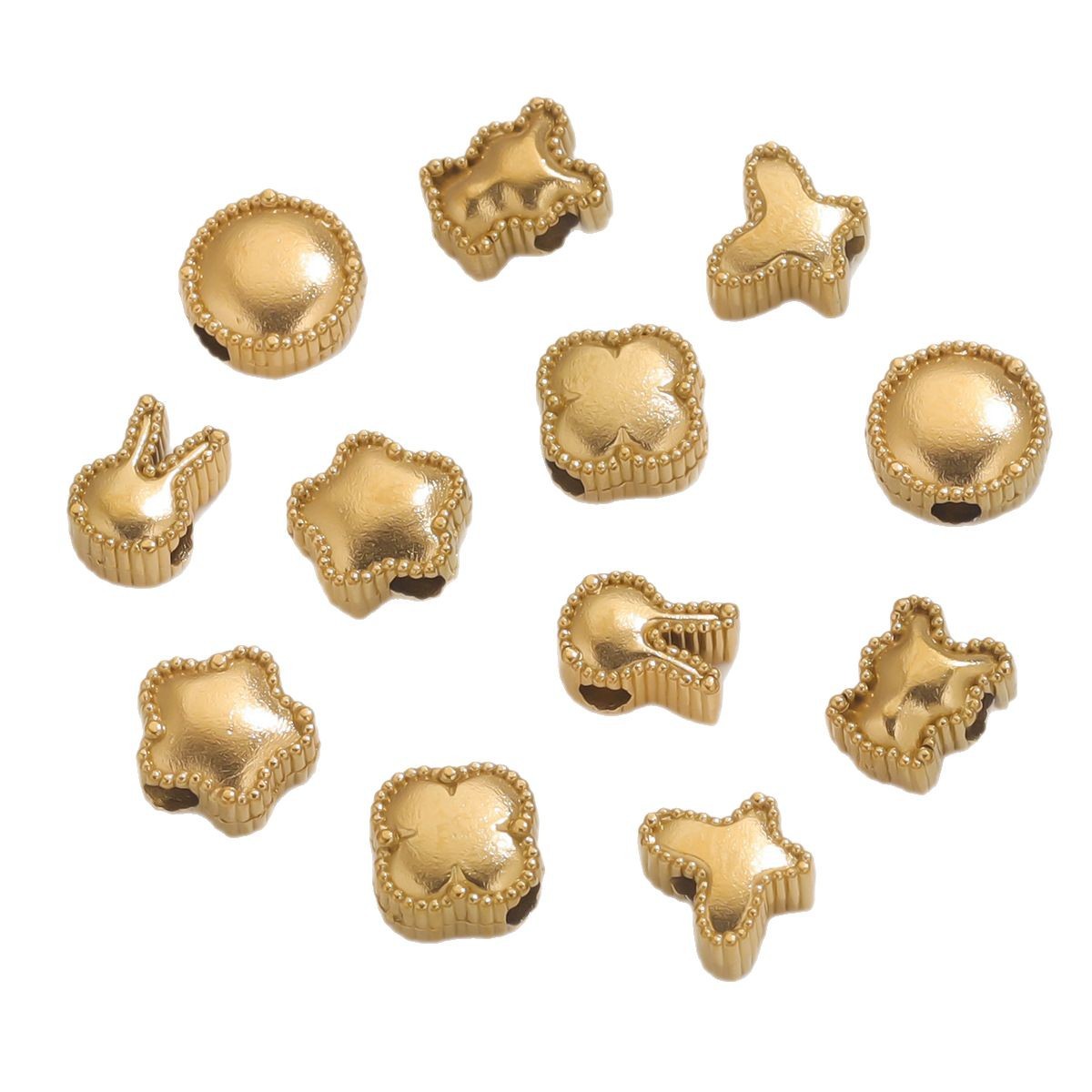 Acero inoxidable corazón de agua gota de cuentas cuentas de acero de titanio de Europa y América DIY collar de pulsera accesorios impermeables