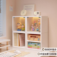 实木桌面置物架小柜子自由组合格子柜学生收纳储物展示书桌上书柜