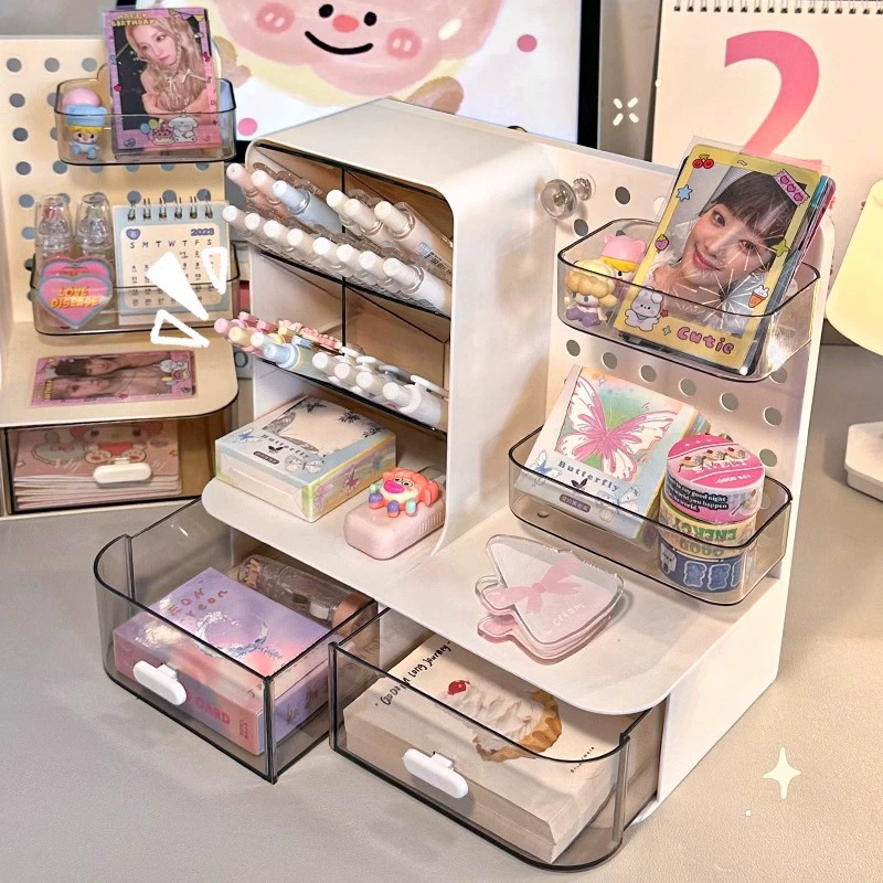 Universal Pen Organizer Box, Capacious Desk Storage for Elementary Students, Trendy Design
