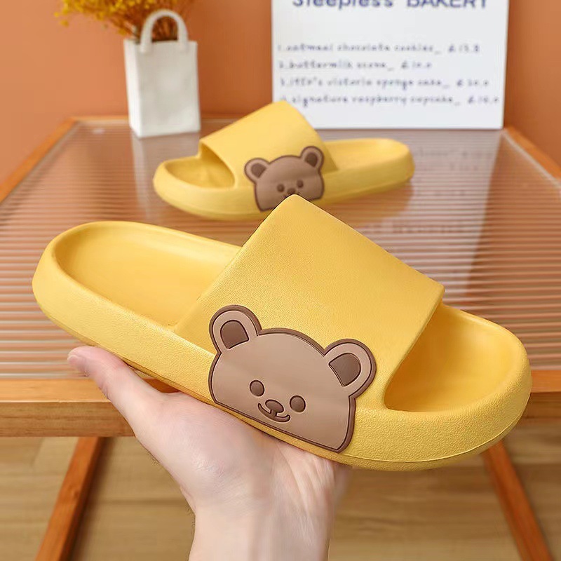 Slip-on zapatillas Oso de las mujeres lindo de dibujos animados celebridad de Internet zapatillas de suela gruesa de los hombres al aire libre casa antideslizante desodorante