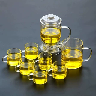 定制功夫茶具套装耐热玻璃茶壶泡茶壶茶水分离茶杯简约简办公室