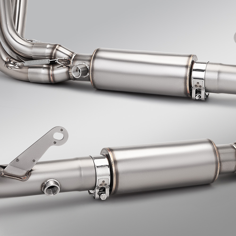 Motorcycle Exhaust Pipe Full Set Suitable for Cfmoto 675Sr Stainless Steel Dual Outlet Front and Rear Exhaust Kit