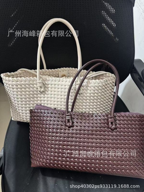 2025夏季新款欧美小众通勤编织手提单肩包时尚超大容量托特包|undefined