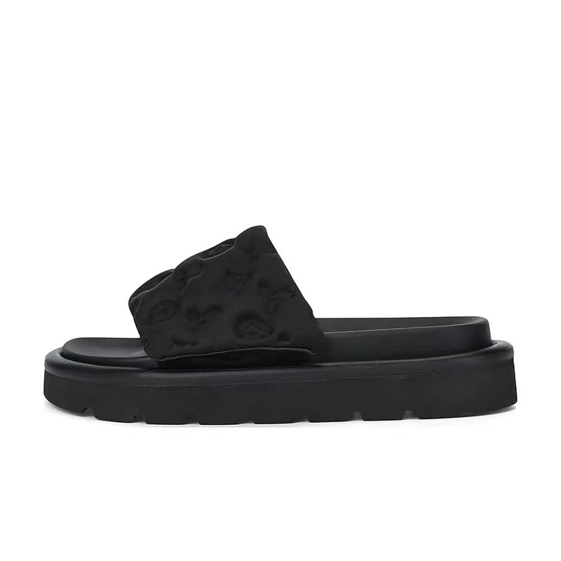 2025 burro pantuflas mujer velcro fondo grueso arrastre rojo verano relieve plano cuero pareja playa