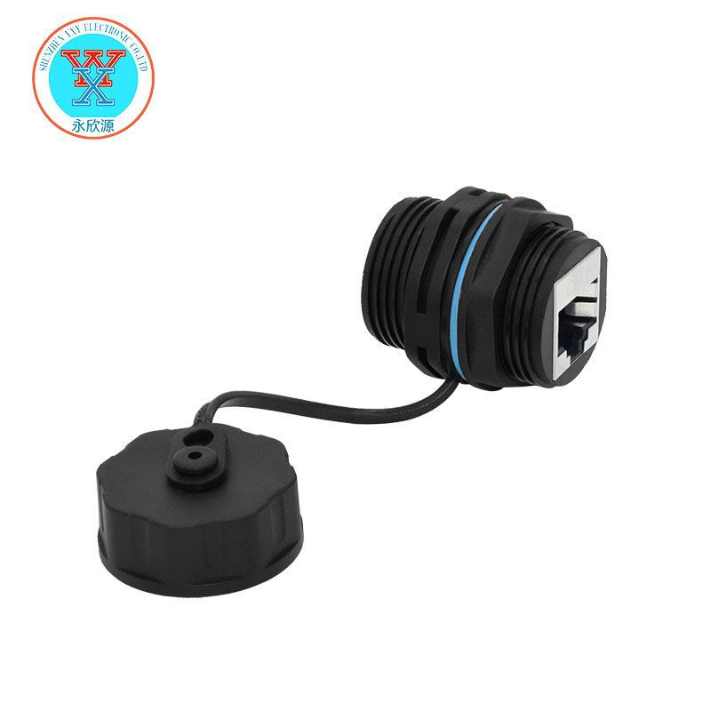 Automatic communication equipment RJ45 network waterproof connector Super Six class with shield gigabit network waterproof connector