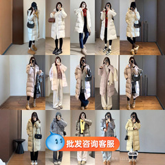 冬季新款十三行高端白鸭绒羽绒服长款过膝面包服外套女装批发货源