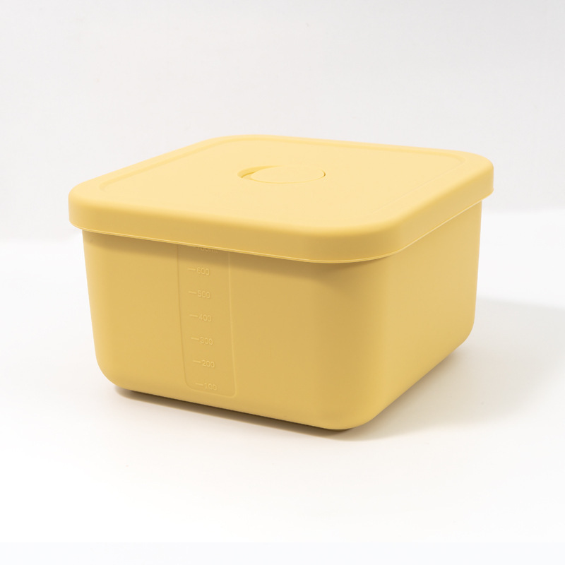 スクエアシリコンランチボックス 300ML 電子レンジ加熱オフィスワーカーミニランチボックスキッチンスクエアクリッパー|undefined