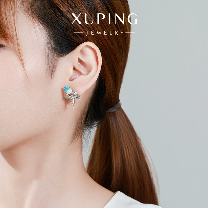 Xuping moda gradiente goteo serie de auriculares de tulipas temperamento simple arco chapado blanco auriculares al por mayor mujeres