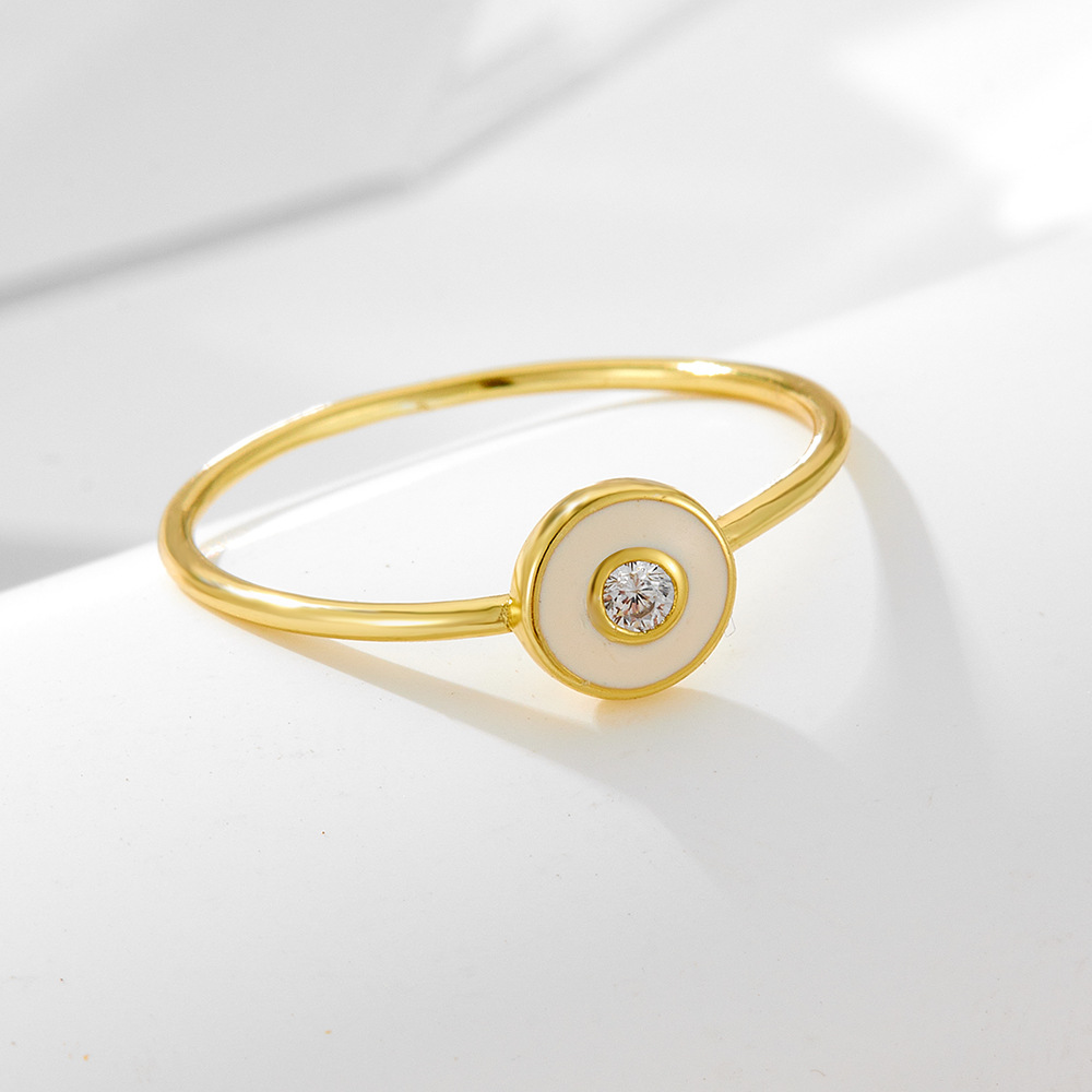 Europa y América nueva s925 plata esterlina ins estilo simple color epoxi pintura anillo simple de las mujeres Joyería La Mano