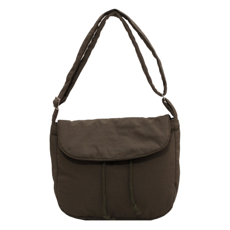 Bolsa de mensajero japonesa bolsa de mensajero de clase de estudiante femenina bolsa de tela de gran capacidad bolsa de lona artística bolsa de hombro de color sólido