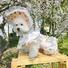 PETCIRCLE ペットサークルメーカー卸売ペット犬服ボンネット帽子モネガーデンドレス