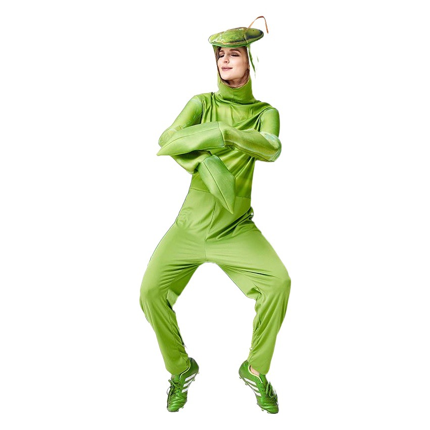 Green Mantis One-Piece Costume for Adults, Insect Party, Halloween Stage Cosplay, Mantis Couple Costume