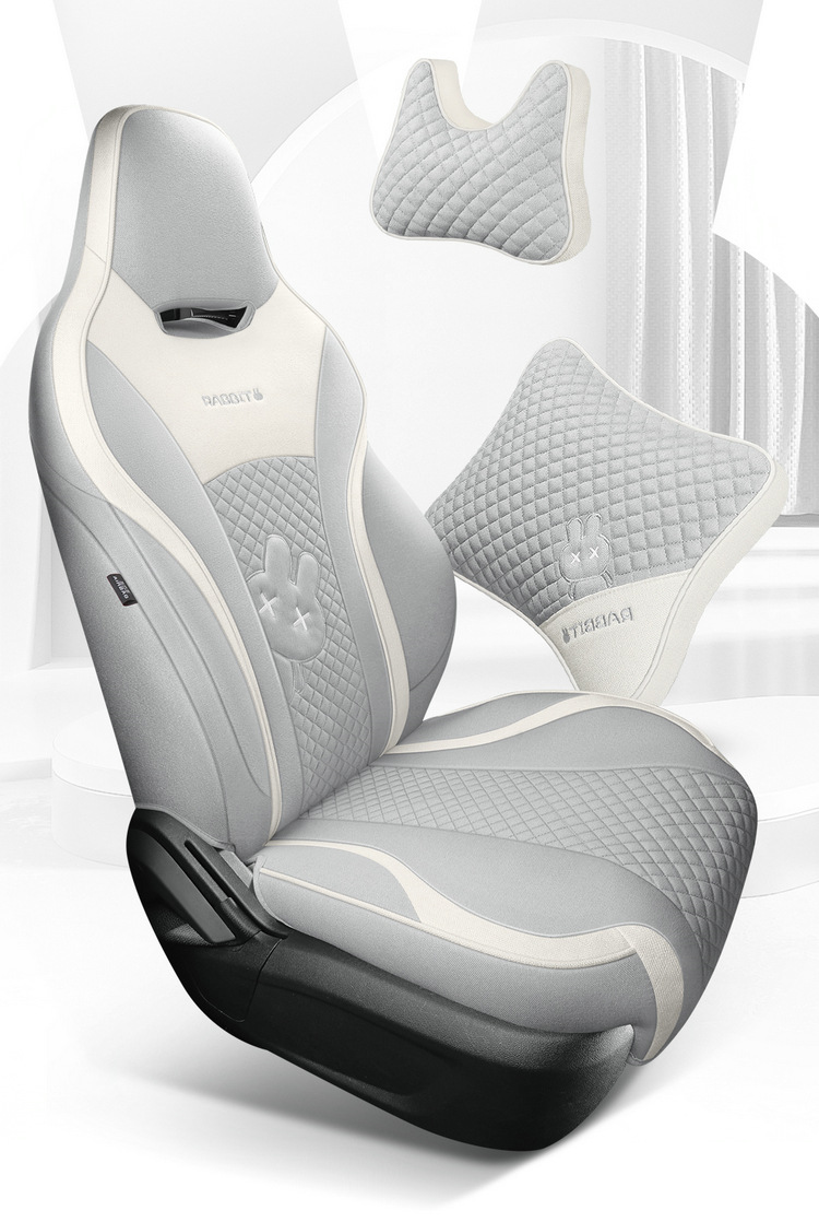BYD Qin plus seat cover fully surrounded by cotton and linen four seasons cushion glory version cartoon rabbit breathable seat cover