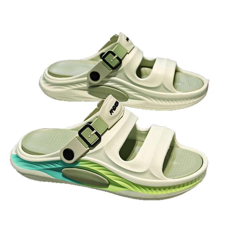 Pantuflas para hombre verano nuevo estilo deportivo antideslizante sandalias exteriores personalidad casual playa chanclas transfronterizas zapatillas EVA