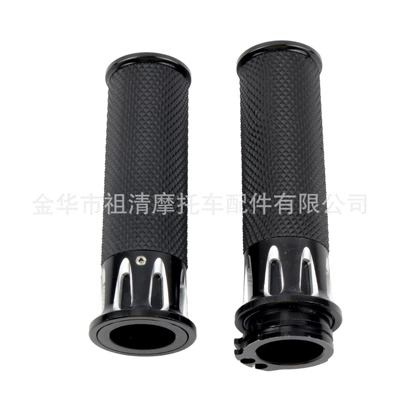 Motorcycle Handlebar Glue Modification Suitable for Harley 883 XL1200 Throttle Grip Cover CNC Aluminum Alloy Handlebar (Motorcycle Handle Cover) - porous-harley-handle-glue-black