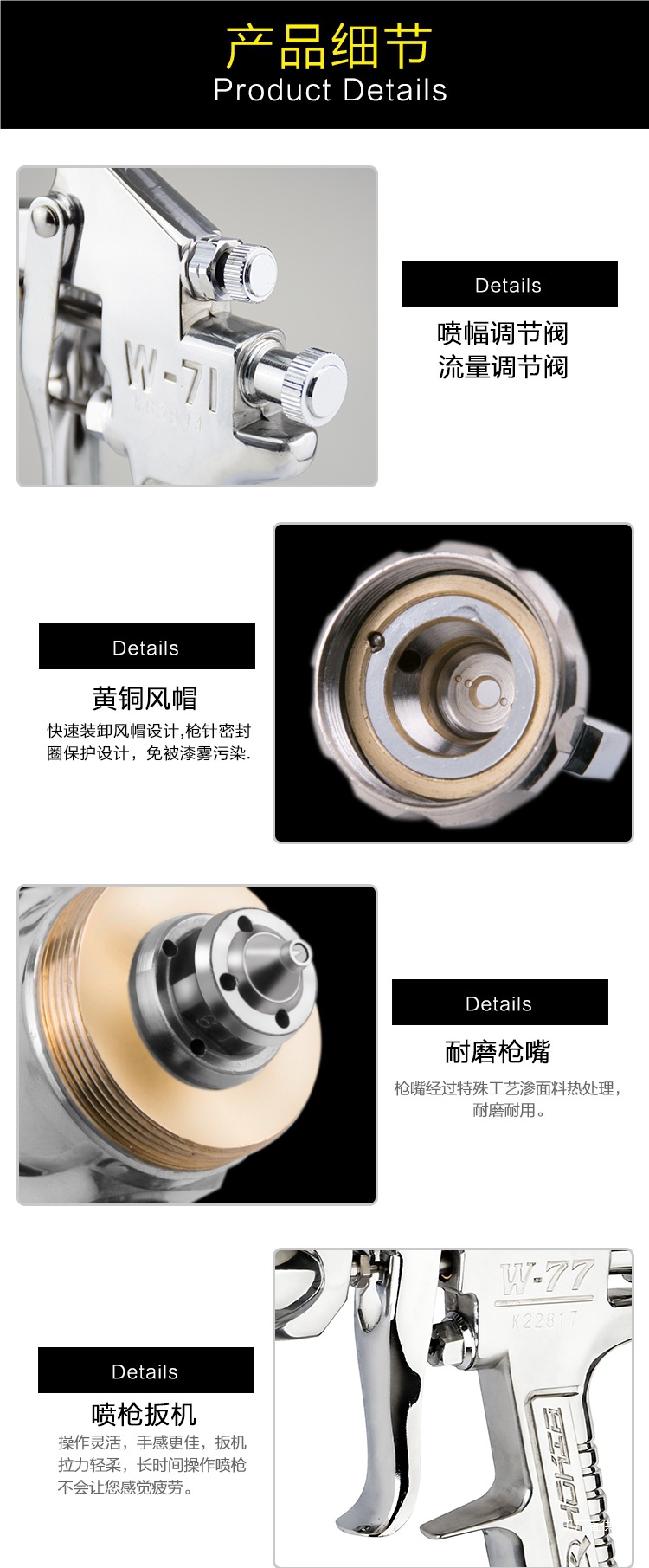 Heike Spray Gun Paint Spray Gun W-71 Latex Paint Sheet Metal Car Furniture Spray Paint Tool Pneumatic Spray Paint Gun Peihui