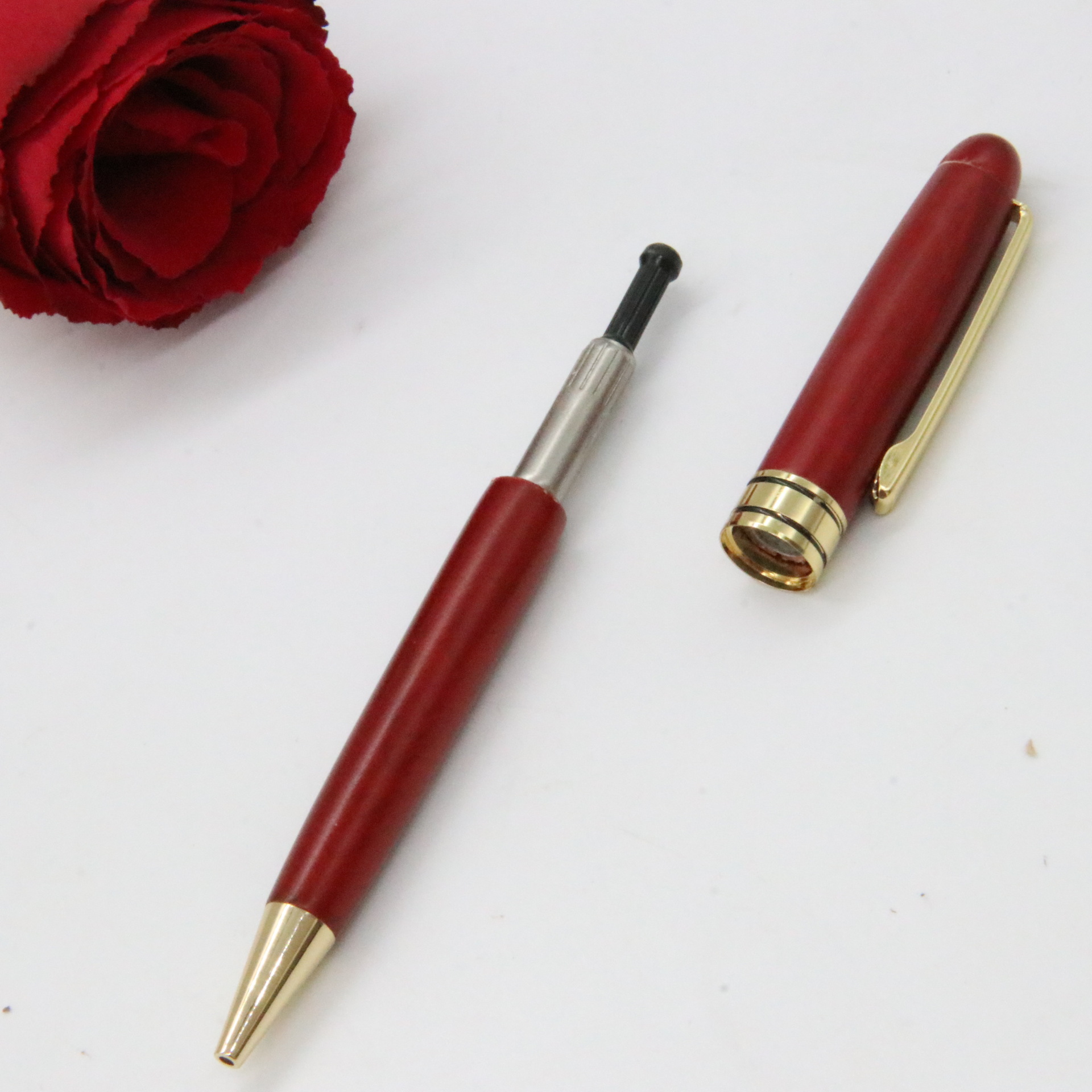 Bolígrafo pluma de bambú Rosewood metal recarga logotipo láser transfronterizo en stock publicidad regalo pluma Impresión logotipo