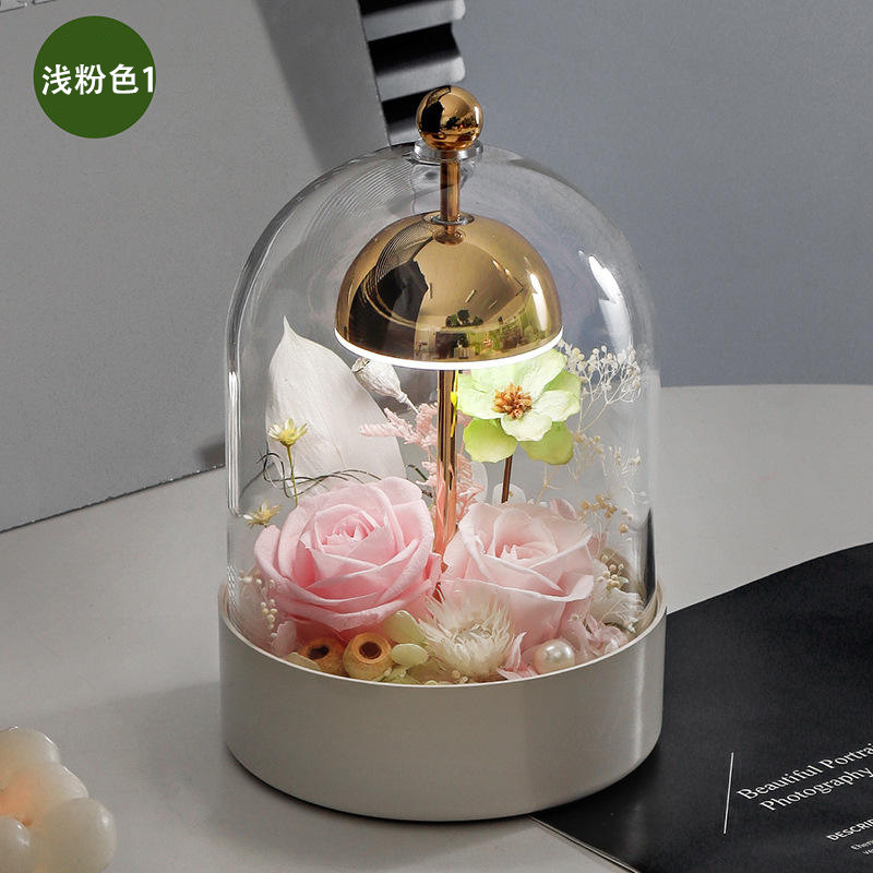 Yunnan al por mayor campana de viento eterna flor de vidrio lámpara de escritorio caja de regalo adornos lámparas de noche dormitorio regalo cálido