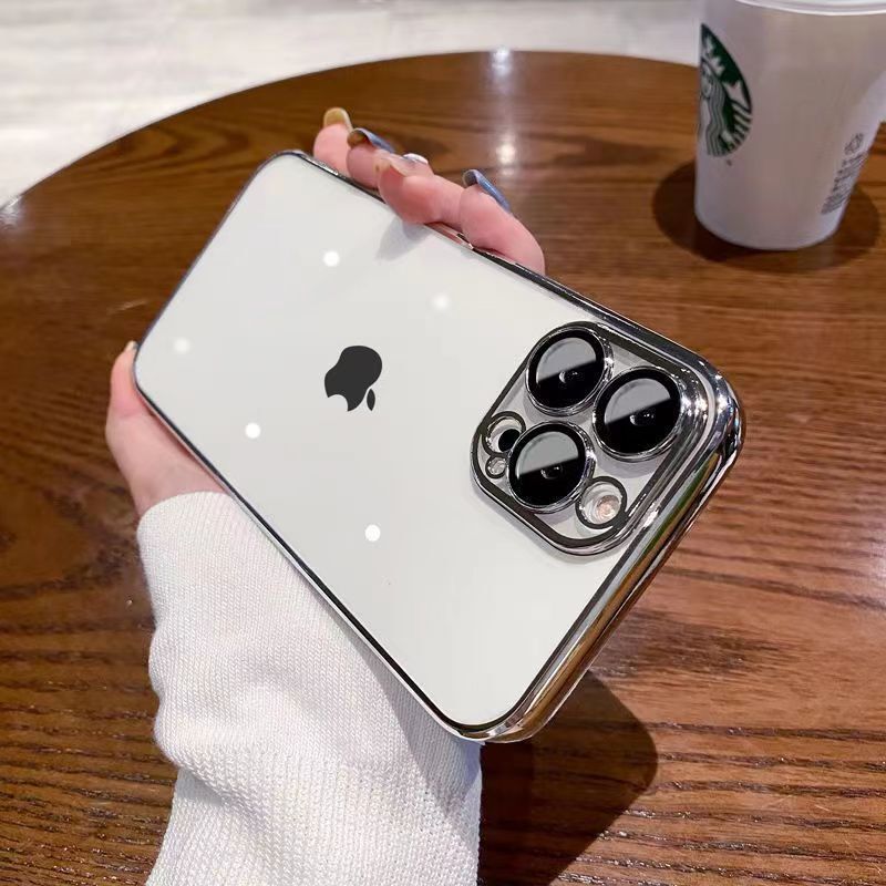ハイエンドのシリコンソフトシェル、15 Apple 14 携帯電話ケース、レンズフィルム付き透明 iPhone 13 12promax16 に適しています。|undefined