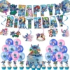 59 Stitch Birthday Party Set [Flag+Cake Card+Balloon+Aluminum Film Balloon+Spiral]