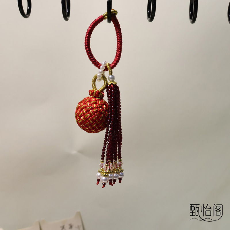 新款手工编织有球必应转运球包挂饰品挂件包挂流苏DIY时尚潮流|undefined
