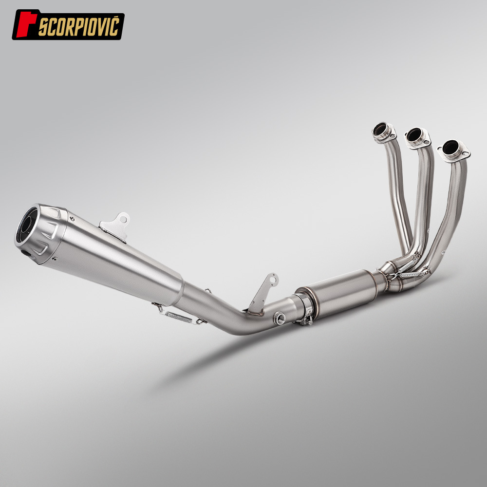 Motorcycle Exhaust Pipe Full Set Suitable for Cfmoto 675Sr Stainless Steel Dual Outlet Front and Rear Exhaust Kit