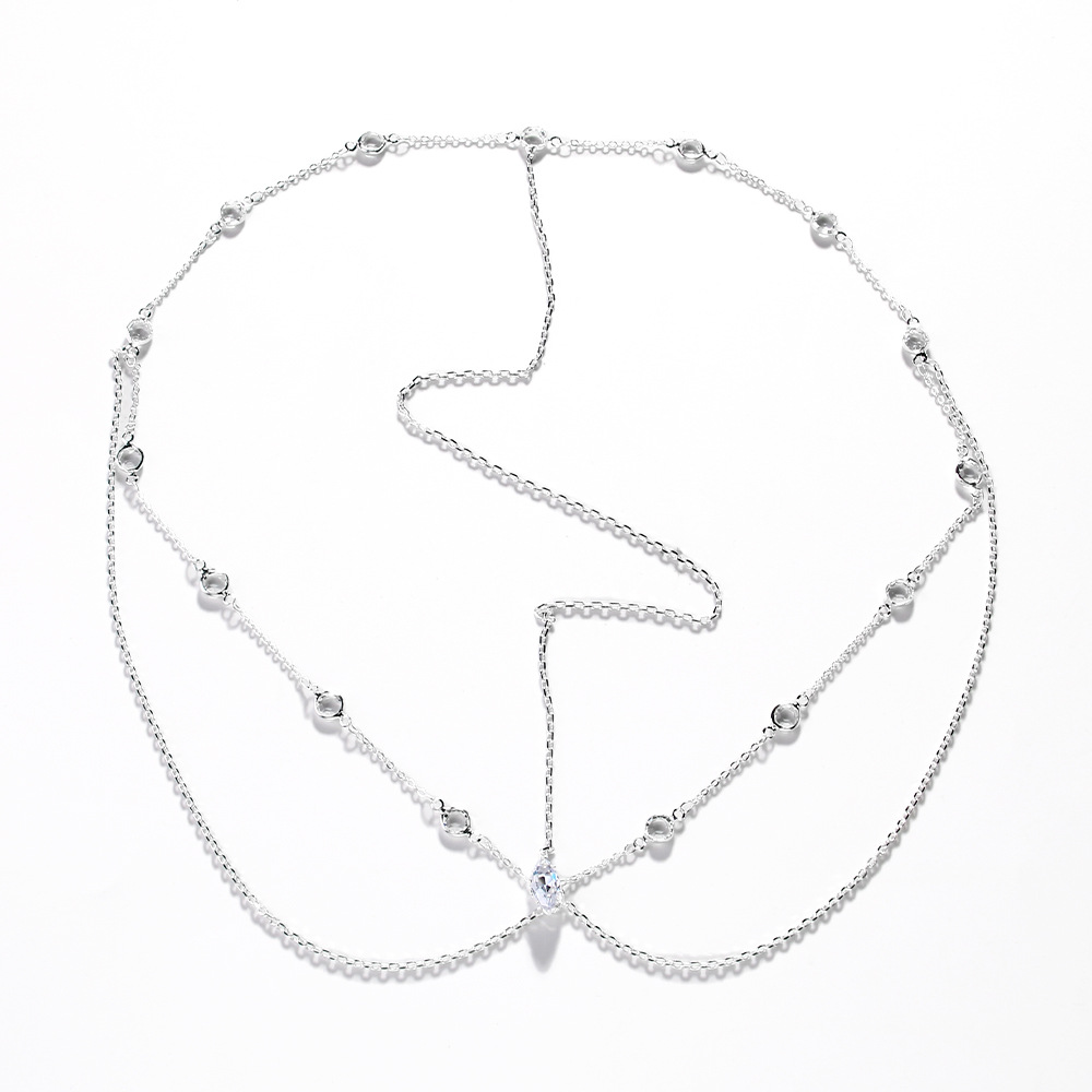 Amazon venta caliente simple cadena de cabello temperamento multicapa tocado de diamante accesorios de uso diario cadena de cabello