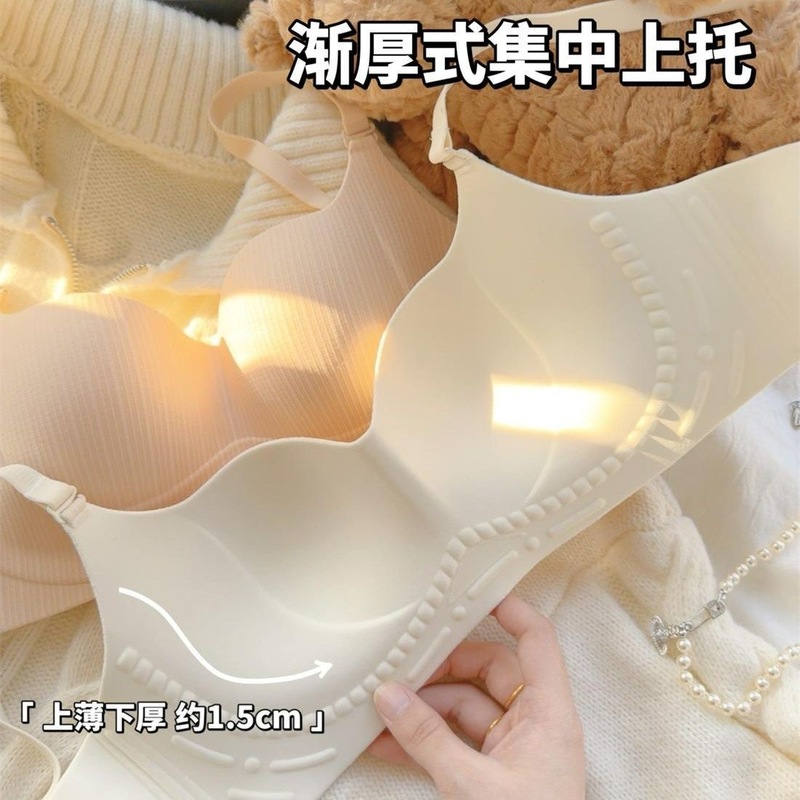 无痕内衣女小胸聚拢上托防下垂无钢圈舒适软支撑提拉收副乳文胸罩|undefined
