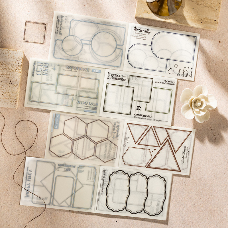 Ketchup Die-Cut Sticker Book Border Series Light Retro Basic Border Material Handbook DIY Decorative Collage Ketchup Die-Cut Sticker Book Border Series Light Retro Basic Border Material Handbook DIY Decorative Collage