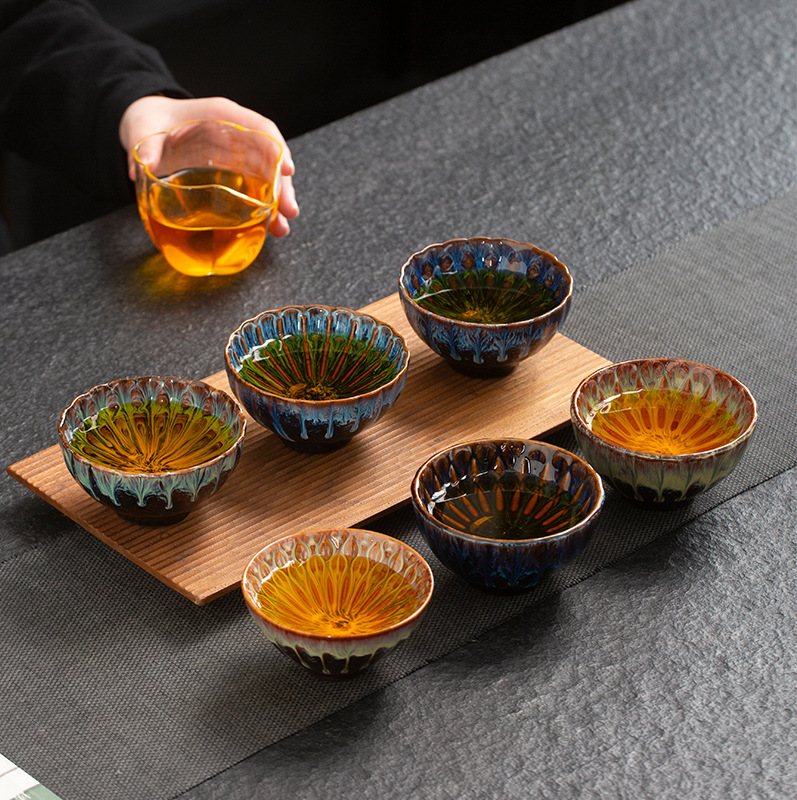 가마로 만든 마스터 컵, 세라믹 찻잔, 차 세트, 차 그릇, Jianyang Jianzhan, 단일 차 그릇, 쿵푸 차 컵, 가정용 장식품