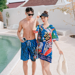 Two-piece couple swimsuit women's bikini skirt conservative slimming Korean ins sexy Thai beach hot spring swimsuit